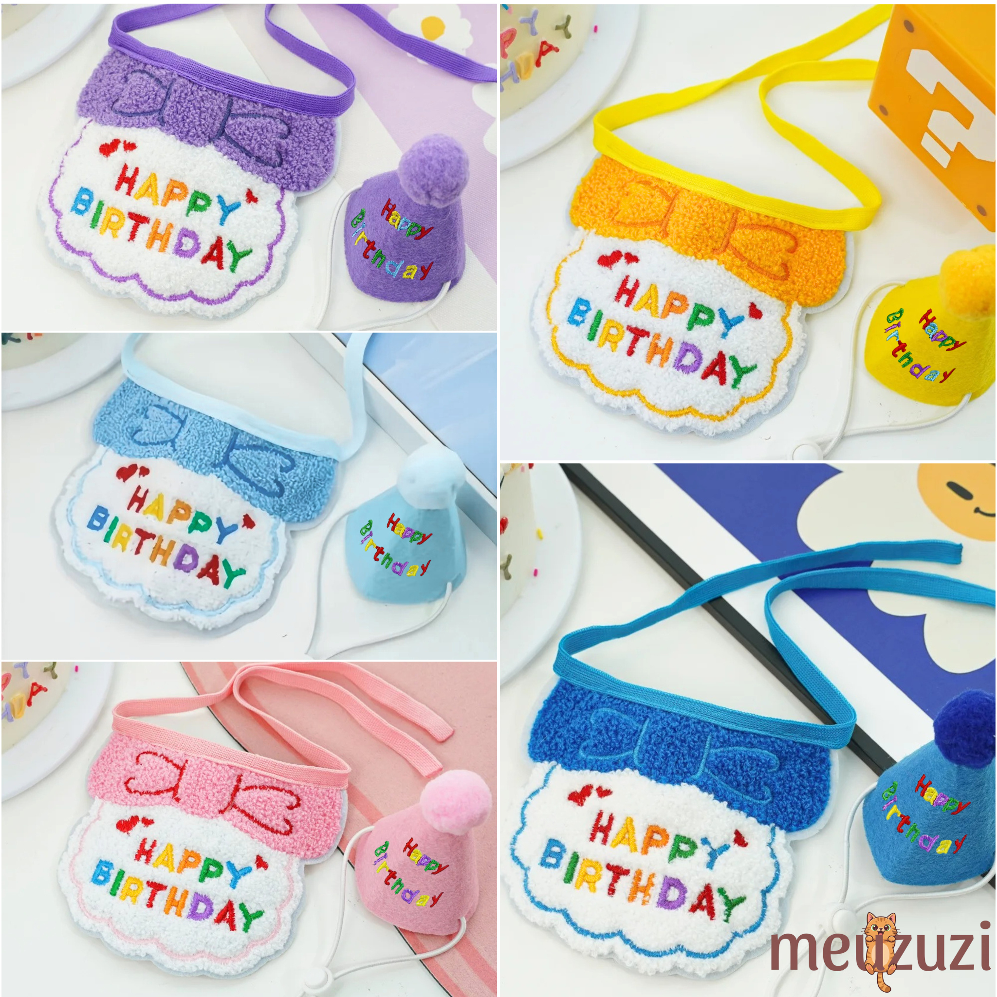 Birthday Party Bib and Hat for Cats and Dogs